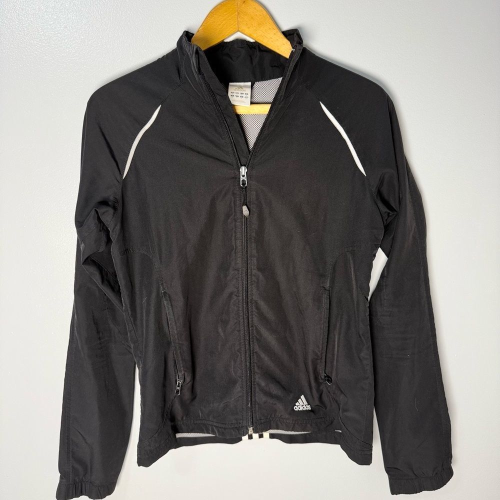 Adidas Black Windbreaker Jacket | S